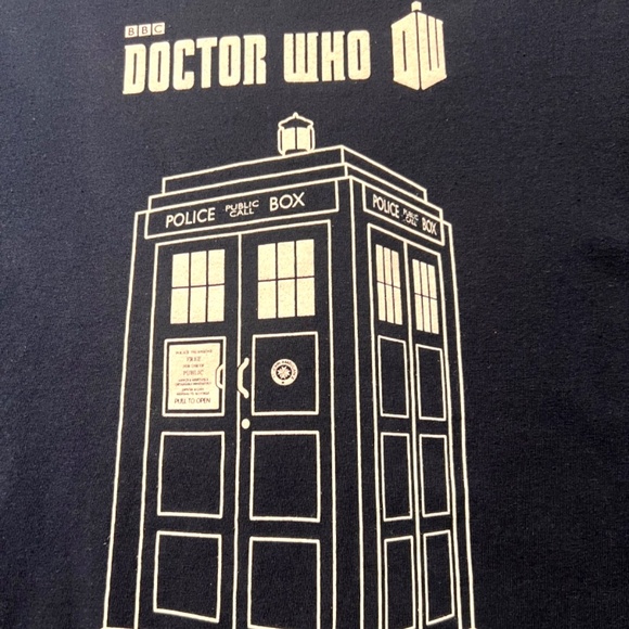 Dr Who BBC Ripple Junction 2012 Police Phone Box Navy Blue Cotton T Shirt XL - Picture 3 of 5